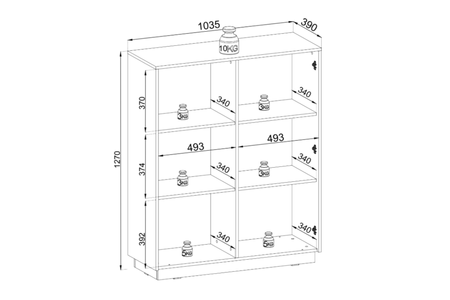 Komoda PRESTIGE 104 cm - Beżowy / Złoty 