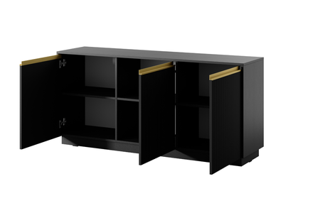 Komoda PRESTIGE 154 cm - Czarny / Złoty