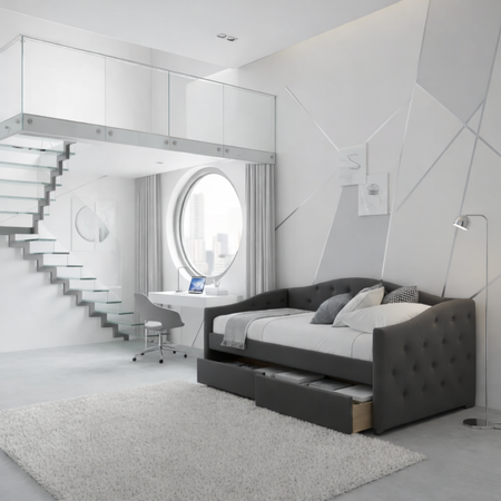 Łóżko LENORIA 90x200 cm - Popielaty