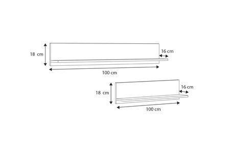 Zestaw półek Shelf 2 x 100 cm - dąb sonoma