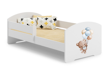 Łóżko pojedyncze LUK 140x70 z barierką - Sweet Bear
