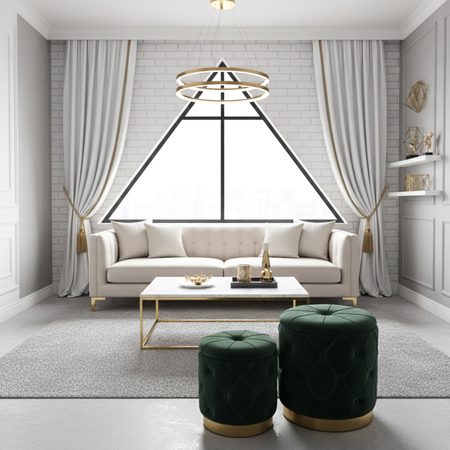 Zestaw 2 puf ELEY - Zielony