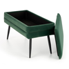 Ławka LILA - Zielony / Czarne nogi