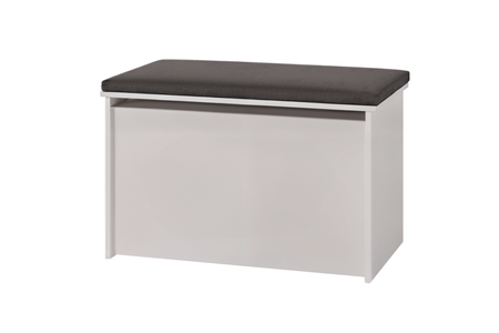 Skrzynia na zabawki DARIA - Biała, panel grafitowy