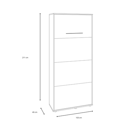 Półkotapczan pionowy rozkładany VERTO 90x200 składany w szafę - Dąb Artisan