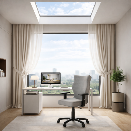 Krzesło obrotowe PRESTIO 6 - Szare / Noga Czarna