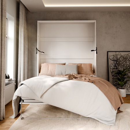 Półkotapczan pionowy rozkładany VERTO 160x200 składany w szafę - Biały