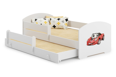 Łóżko dziecięce podwójne wysuwane LUK II 160x80 - Auto
