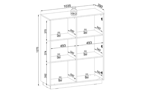 Komoda PRESTIGE 104 cm - Czarny / Złoty 