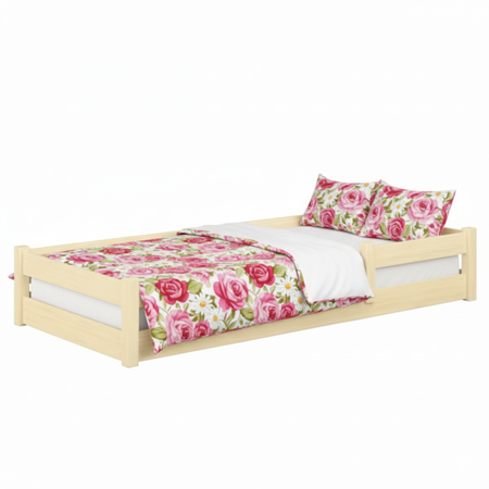 Łóżko podłogowe niskie LILI 160x80 cm - Naturalne Drewno