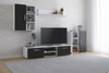 Zestaw mebli do salonu ICARO szafka RTV, szafka stojąca, szafka wisząca, półka - Biały / Czarny