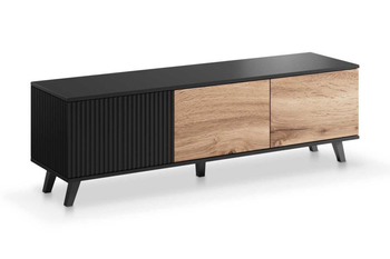 Szafka RTV MODERN 180 cm loft - Dąb Wotan / Czarny