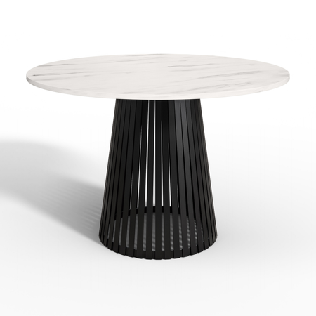 Stół okrągły VELORE 100 cm - Jasny Marmur