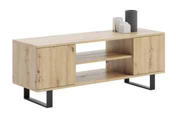 Szafka RTV FOCUS 135 cm loft, nogi metalowe - Dąb Artisan