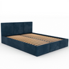 Łóżko podwójne tapicerowane VALENTINO 160x200 pojemnik na pościel - Granatowy