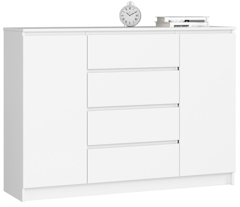 Komoda z szufladami 138 cm - Biała