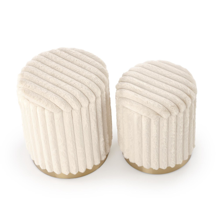 Zestaw 2 puf MIRELLA - Kremowy 