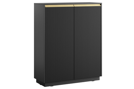 Komoda PRESTIGE 104 cm - Czarny / Złoty 