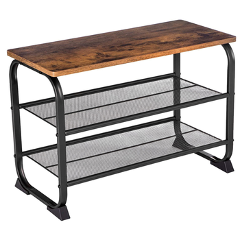 Regał na buty z siedziskiem RESPO 3  - Ciemny brąz