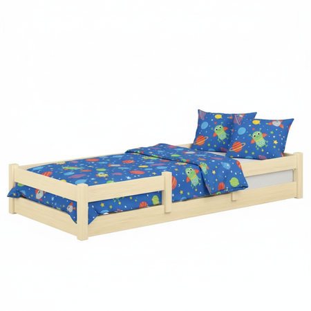 Łóżko podłogowe niskie LILI 120x60 cm - Naturalne Drewno