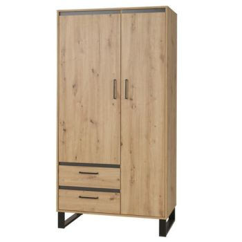 Szafa NEWI 195x100 cm - kolor Dąb artisan / antracyt