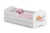 Łóżko dziecięce FALA 140x70 barierka szuflada grafika - Syrenka