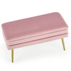 Ławka LILA - Różowy / Złote nogi