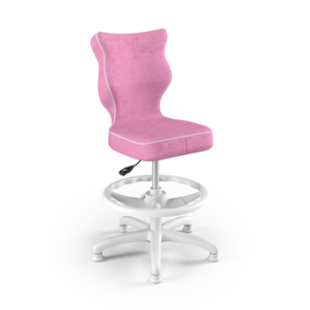 Krzesło dziecięce ergonomiczne LUMI 3 - Różowe / Noga Biała