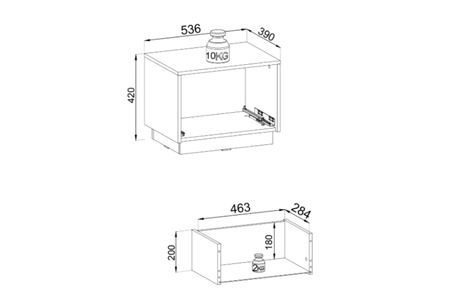 Stolik nocny PRESTIGE 54 cm - Czarny / Złoty