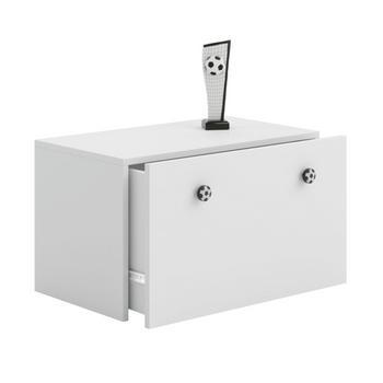 Skrzynia na zabawki INGA GOAL z szufladą uchwyty piłka nożna - Biały