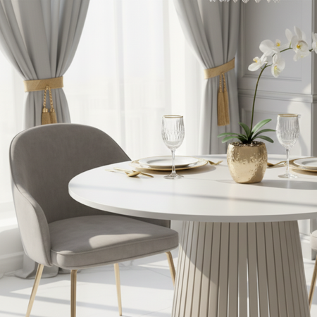 Stół okrągły VELORE 75 cm - Biały Mat