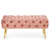Ławka AURORA - Różowy / Złote nogi