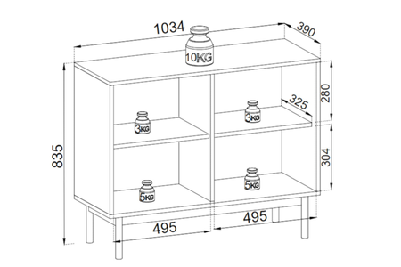 Komoda SILEN 104 cm - Dąb Linea