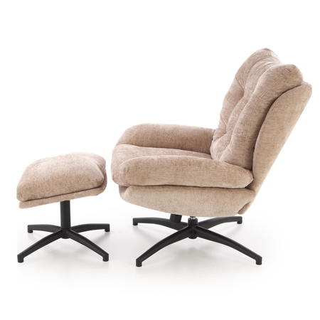 Fotel AMARO z podnóżkiem funkcja kołyski - Beżowy