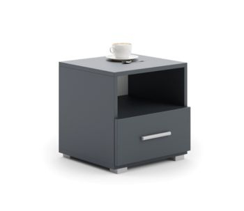 Szafka nocna Emi szara - uchwyt aluminium