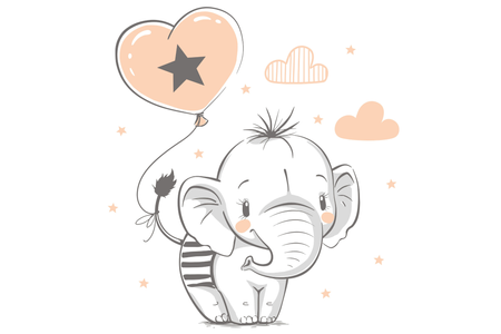 Łóżko dziecięce FALA 140x70 barierka szuflada grafika - Słonik