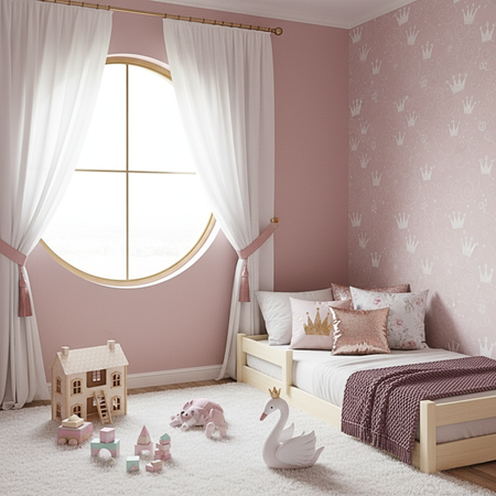 Łóżko podłogowe niskie LILI 120x60 cm - Naturalne Drewno