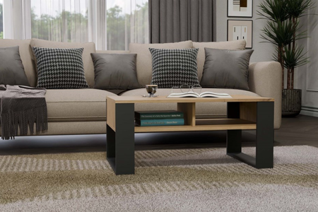 Stolik kawowy Ława MODI dwie półki - Dąb Artisan / Antracyt