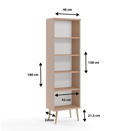 Regał MELI skandynawski 180x46 cm - kolor Macchiato