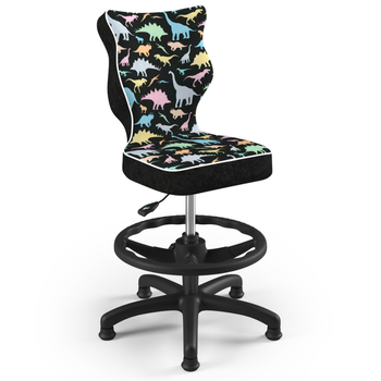 Krzesło dziecięce ergonomiczne LUMI 4 - Dinozaury / Czarna Noga