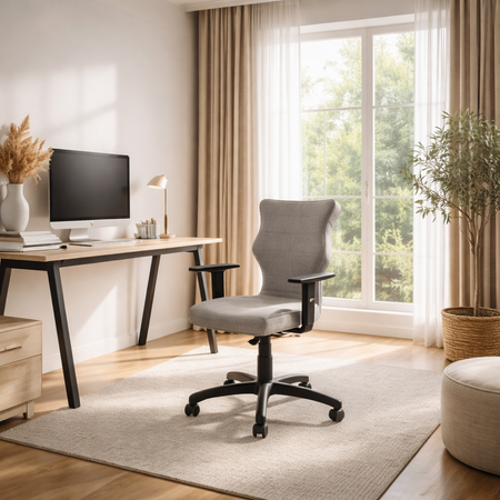 Krzesło obrotowe PRESTIO 6 - Szare / Noga Czarna