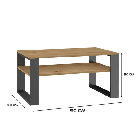 Stolik kawowy MODI Dąb artisan / antracyt