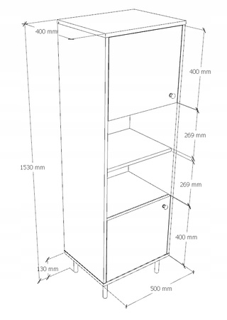 Regał słupek VENUS 153x50 cm - kolor Kaszmir