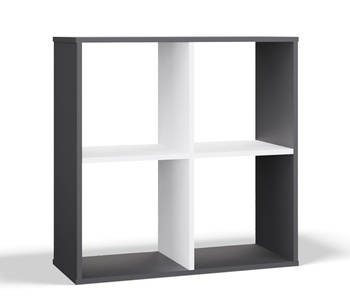 Regał otwarty komorowy 2x2 - kolor Antracyt / Biały