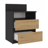 Szafka nocna MALMO Dąb artisan / antracyt