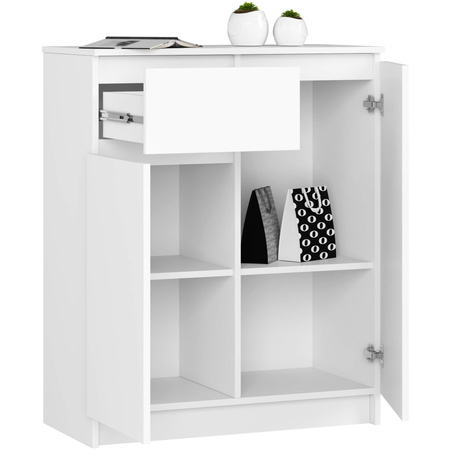 Komoda z szufladą i drzwiami 80 cm - Biała