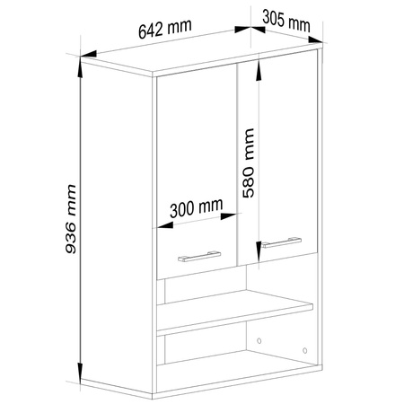 Szafka wisząca łazienkowa - Grafit Szary