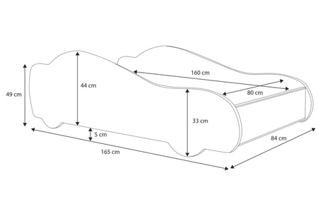 Łóżko Batcar 160x80 - z materacem 