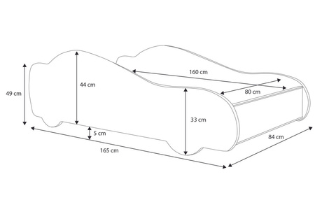 Łóżko dziecięce z serii AUTO 160x80 grafika materac - TAXI