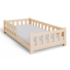 Łóżko dziecięce PINI 160x80 niskie drewniane nielakierowane z materacem - Naturalny